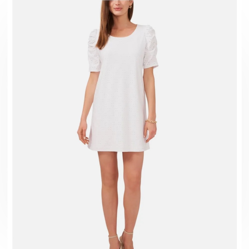 Women’s MSK White Lined Short Sleeve Dress NWT